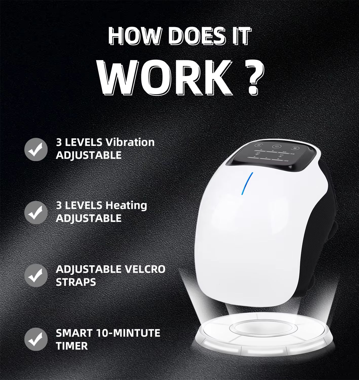 Heated Knee Massager with Vibration and Red Light Therapy