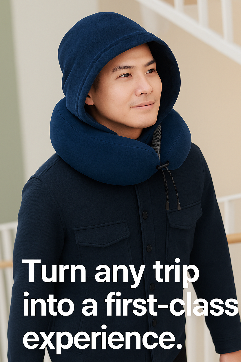 Premium Hooded Comfort Pillow For Travel