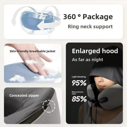 Premium Hooded Comfort Pillow For Travel