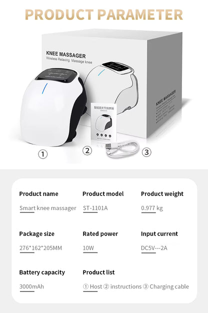 Heated Knee Massager with Vibration and Red Light Therapy