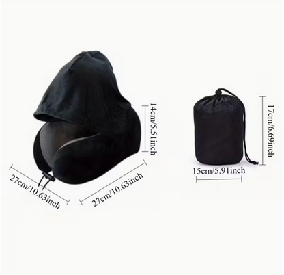 Premium Hooded Comfort Pillow For Travel