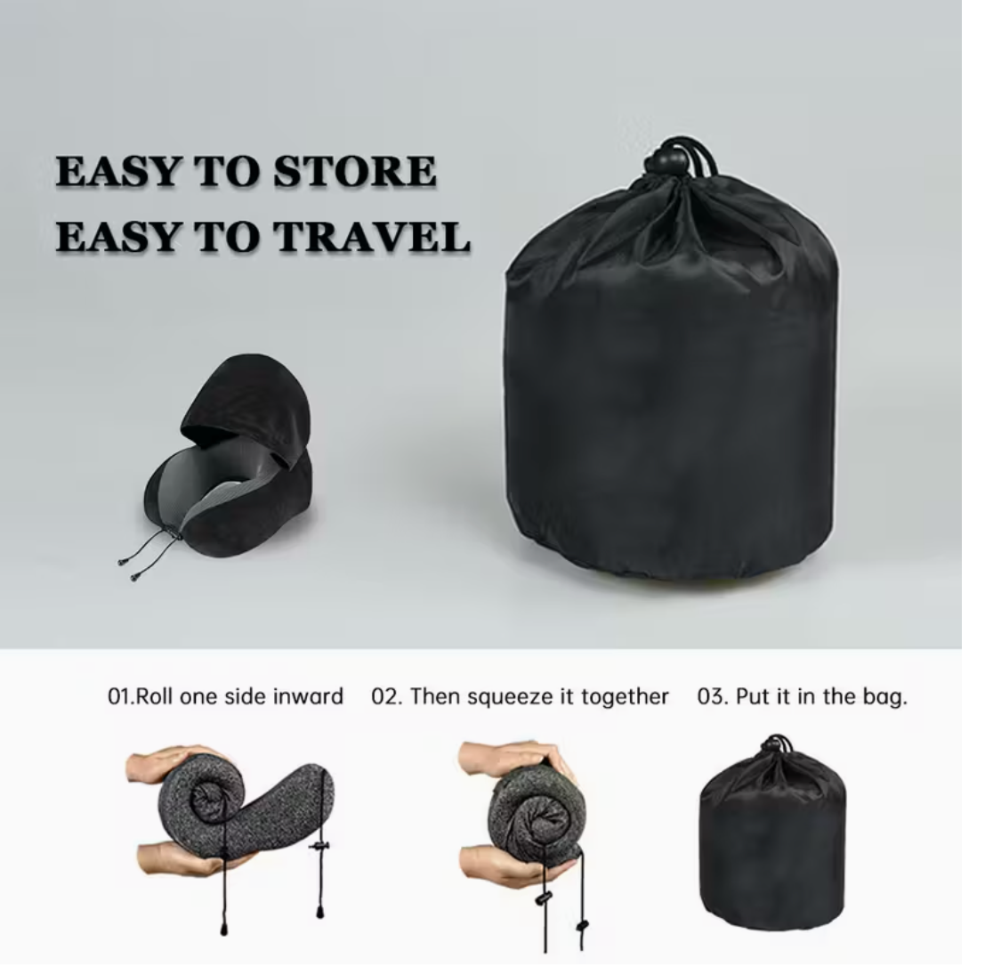 Premium Hooded Comfort Pillow For Travel