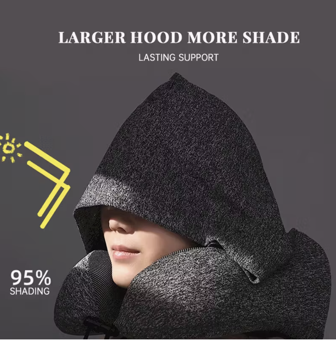 Premium Hooded Comfort Pillow For Travel