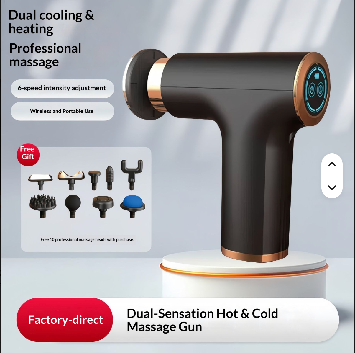 Mini Hot & Cold Massage Gun Includes 10 FREE Massage Attachments