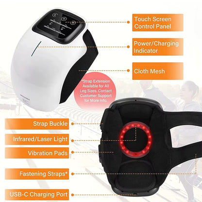 Heated Knee Massager with Vibration and Red Light Therapy